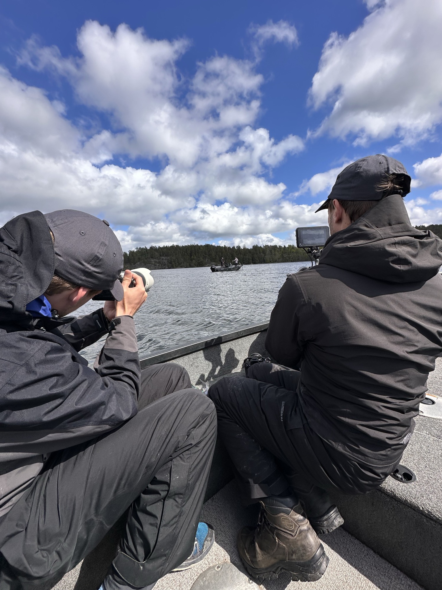 Content shoot on the water for Shimano Fishing