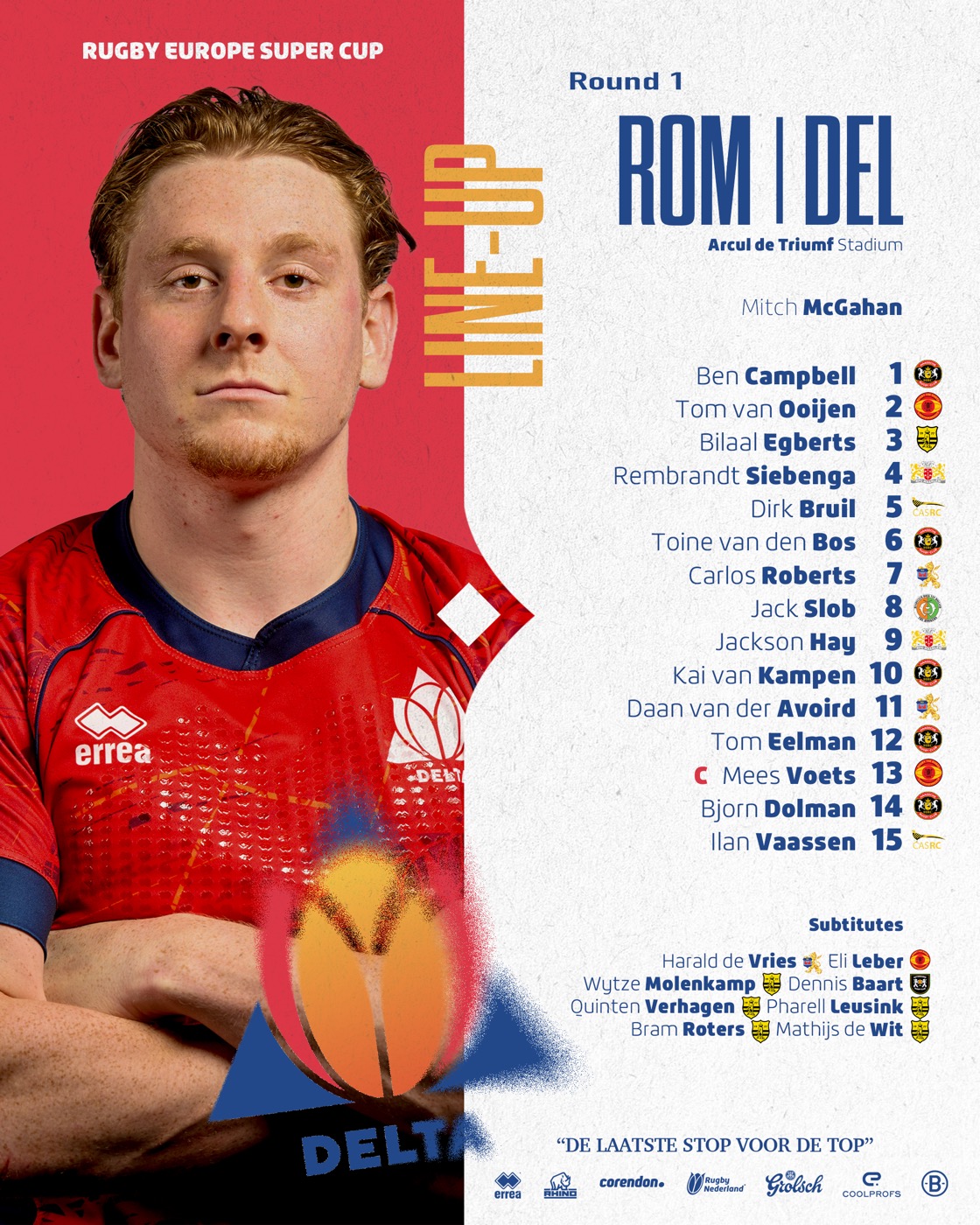 Delta Iberians line-up matchday graphic